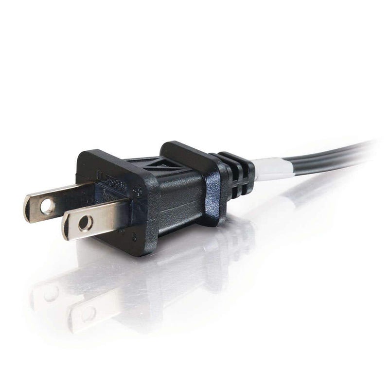 C2G 6ft 18 AWG 2-Slot Non-Polarized Power Cord (NEMA 1-15P to IEC320C7) - Image 2